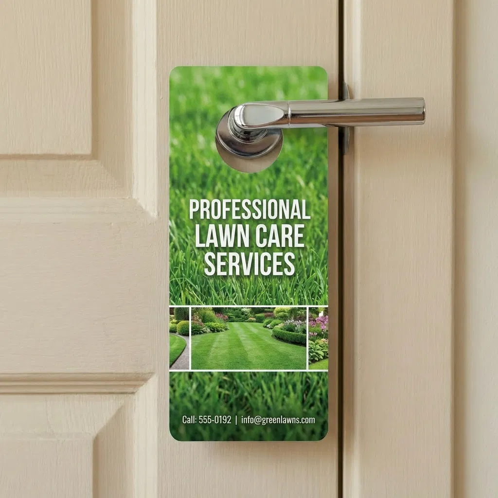 Door Hanger — Lawn Care Services on door