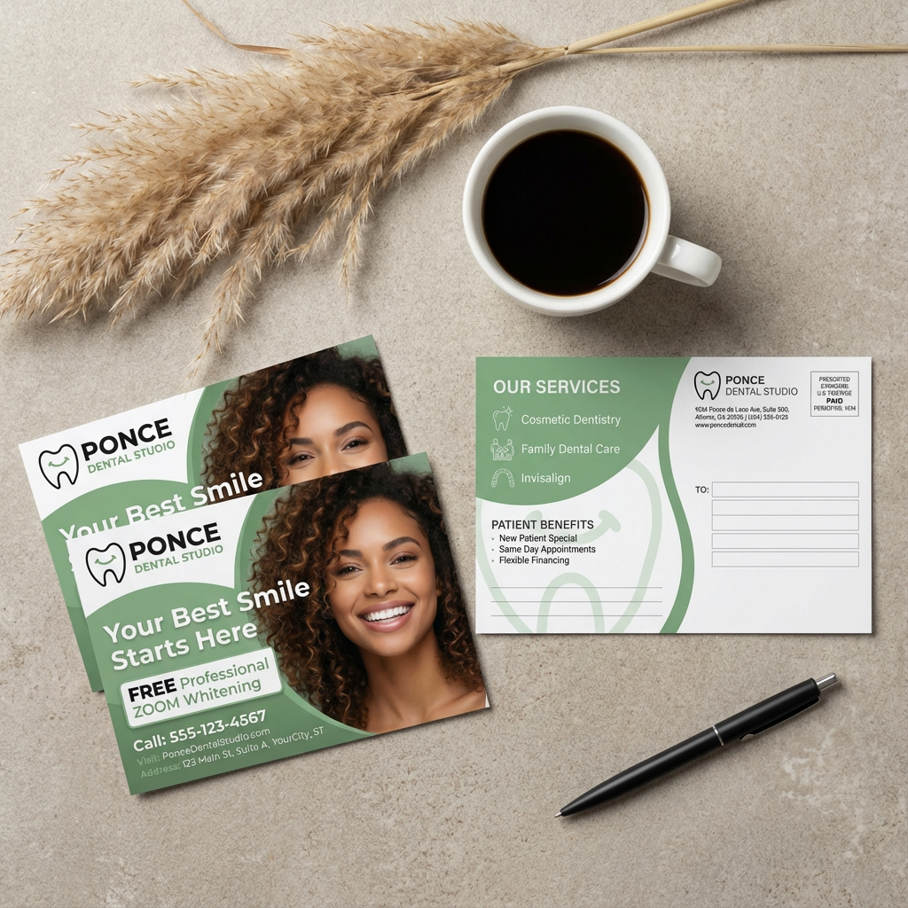 Standard Postcard — Ponce Dental Studio flat lay